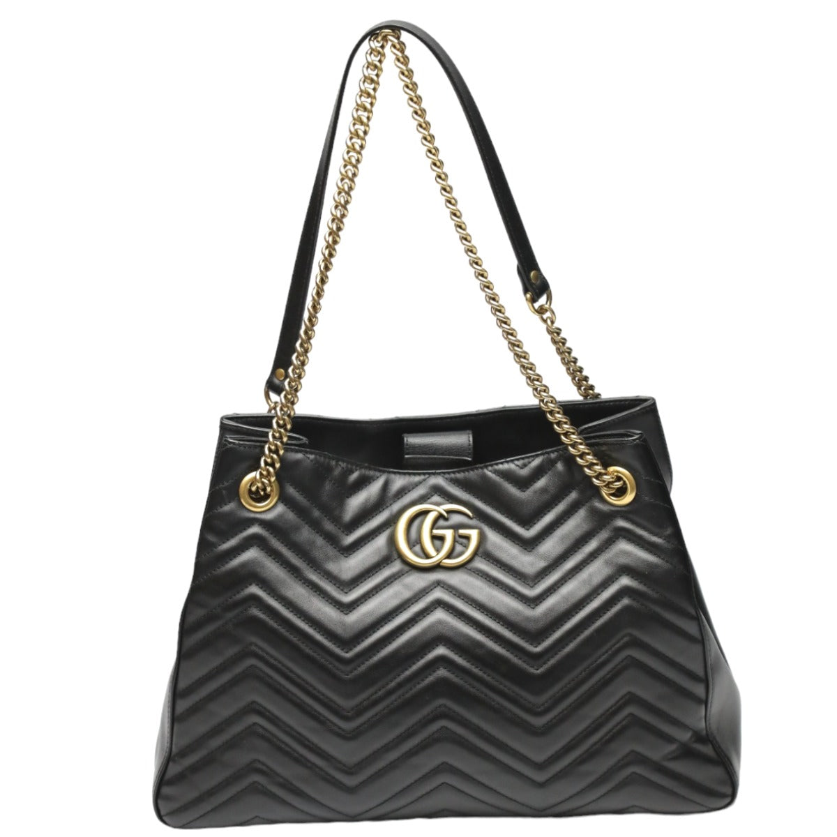 GUCCI Tote Bag
 Tote bag leather GG Marmont leather 453569 black [SS]
 【second hand】 