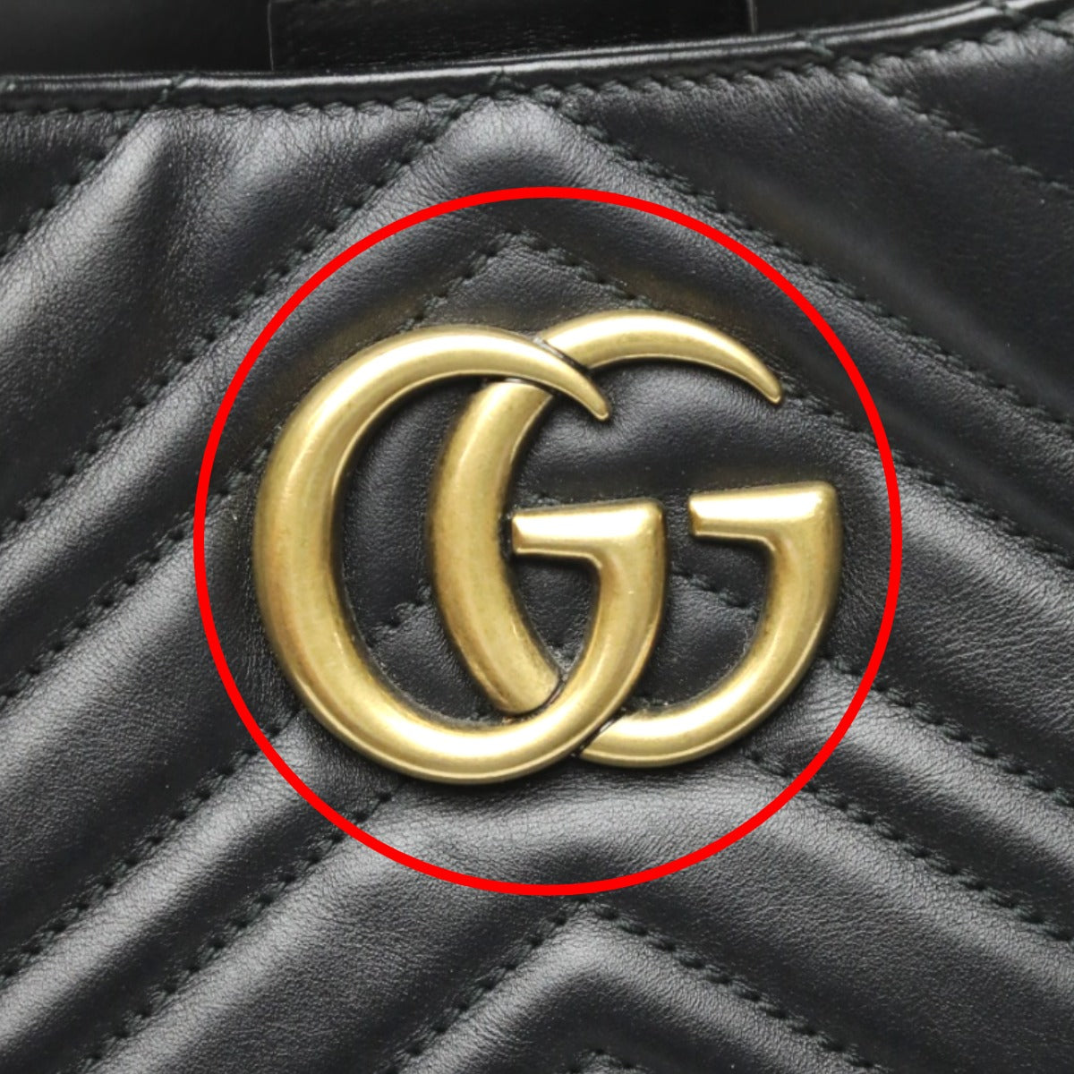 GUCCI Tote Bag
 Tote bag leather GG Marmont leather 453569 black [SS]
 【second hand】 