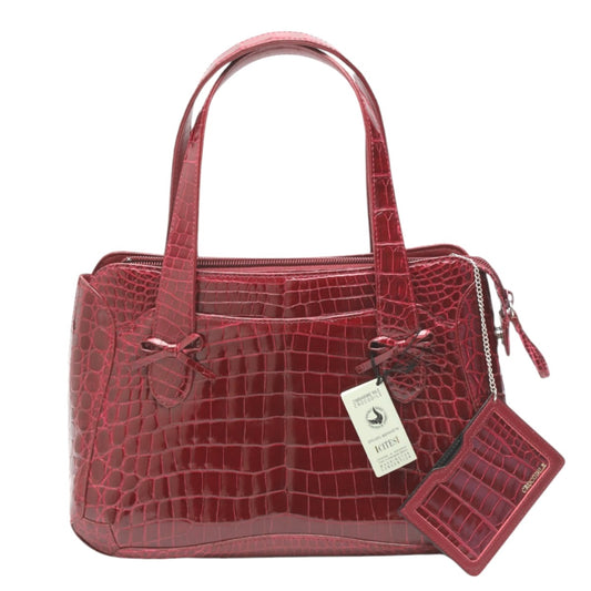 Crocodile handbag
 Handbag with pass case, Shining Crocodile, GRES PARIS, Red [SS]
 【second hand】 