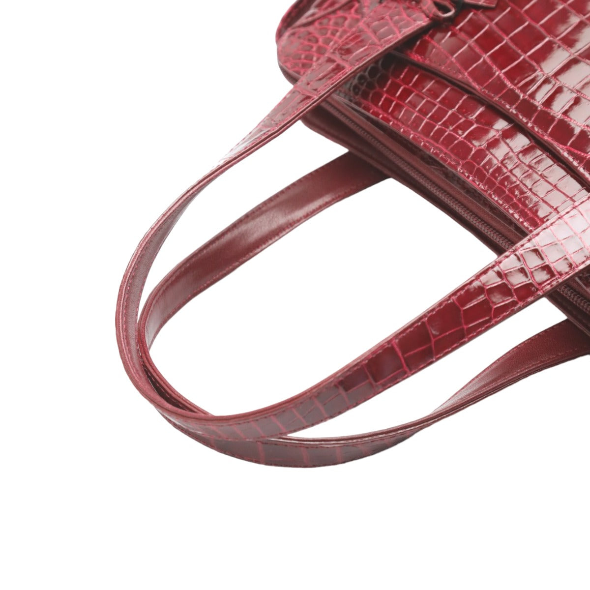 Crocodile handbag
 Handbag with pass case, Shining Crocodile, GRES PARIS, Red [SS]
 【second hand】 