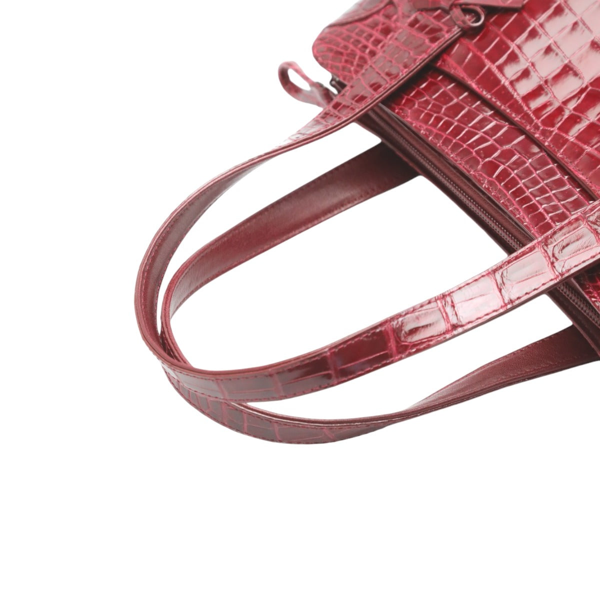 Crocodile handbag
 Handbag with pass case, Shining Crocodile, GRES PARIS, Red [SS]
 【second hand】 