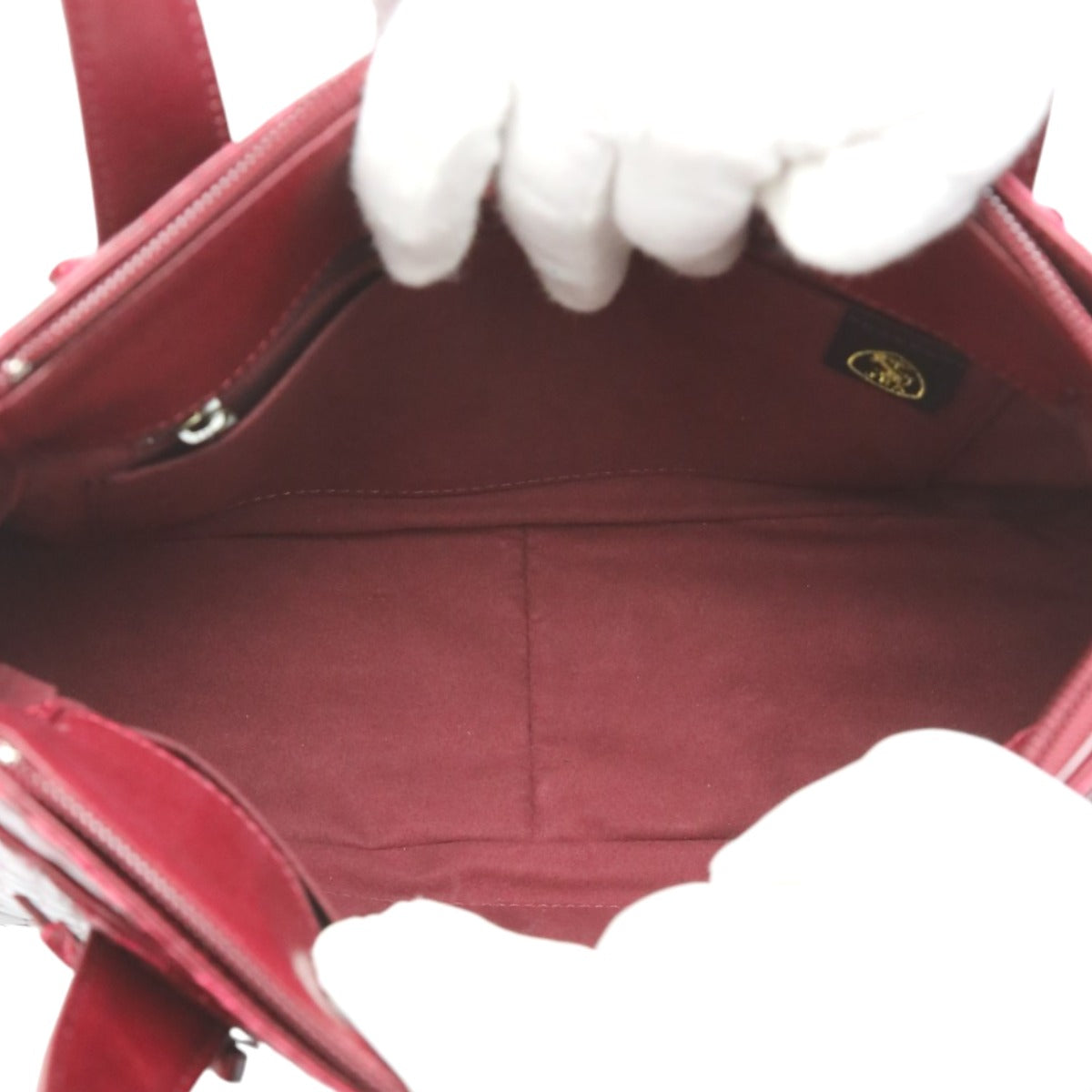 Crocodile handbag
 Handbag with pass case, Shining Crocodile, GRES PARIS, Red [SS]
 【second hand】 