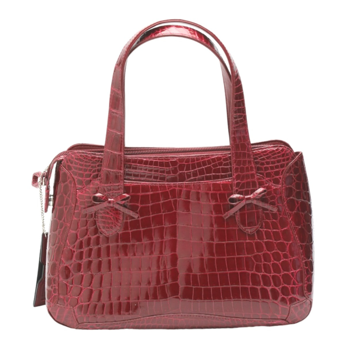 Crocodile handbag
 Handbag with pass case, Shining Crocodile, GRES PARIS, Red [SS]
 【second hand】 