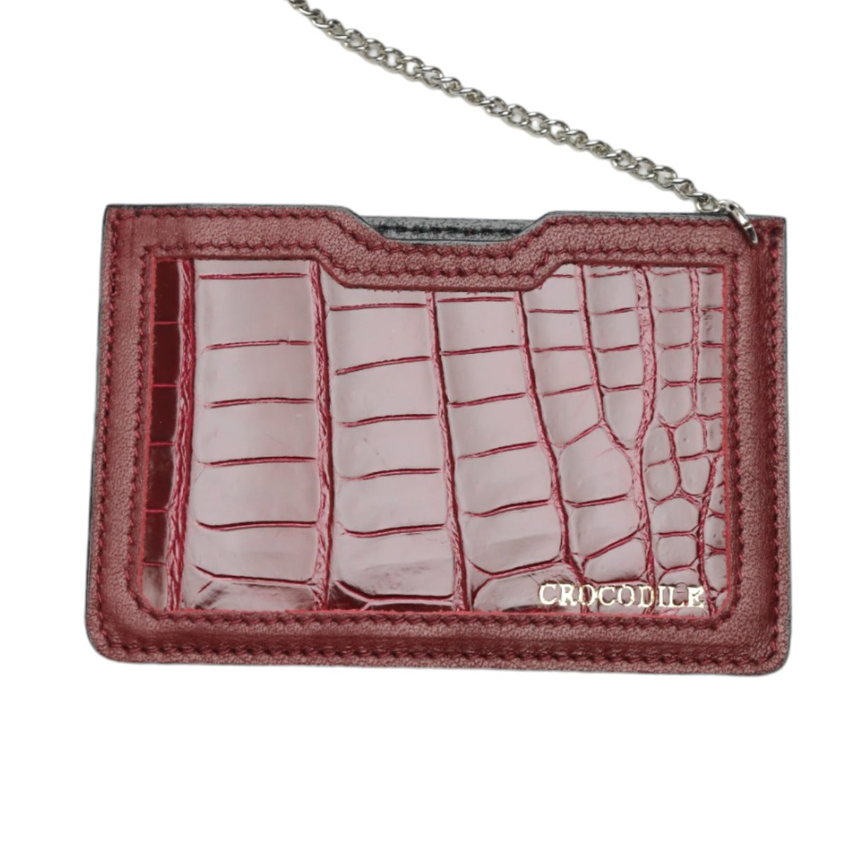 Crocodile handbag
 Handbag with pass case, Shining Crocodile, GRES PARIS, Red [SS]
 【second hand】 