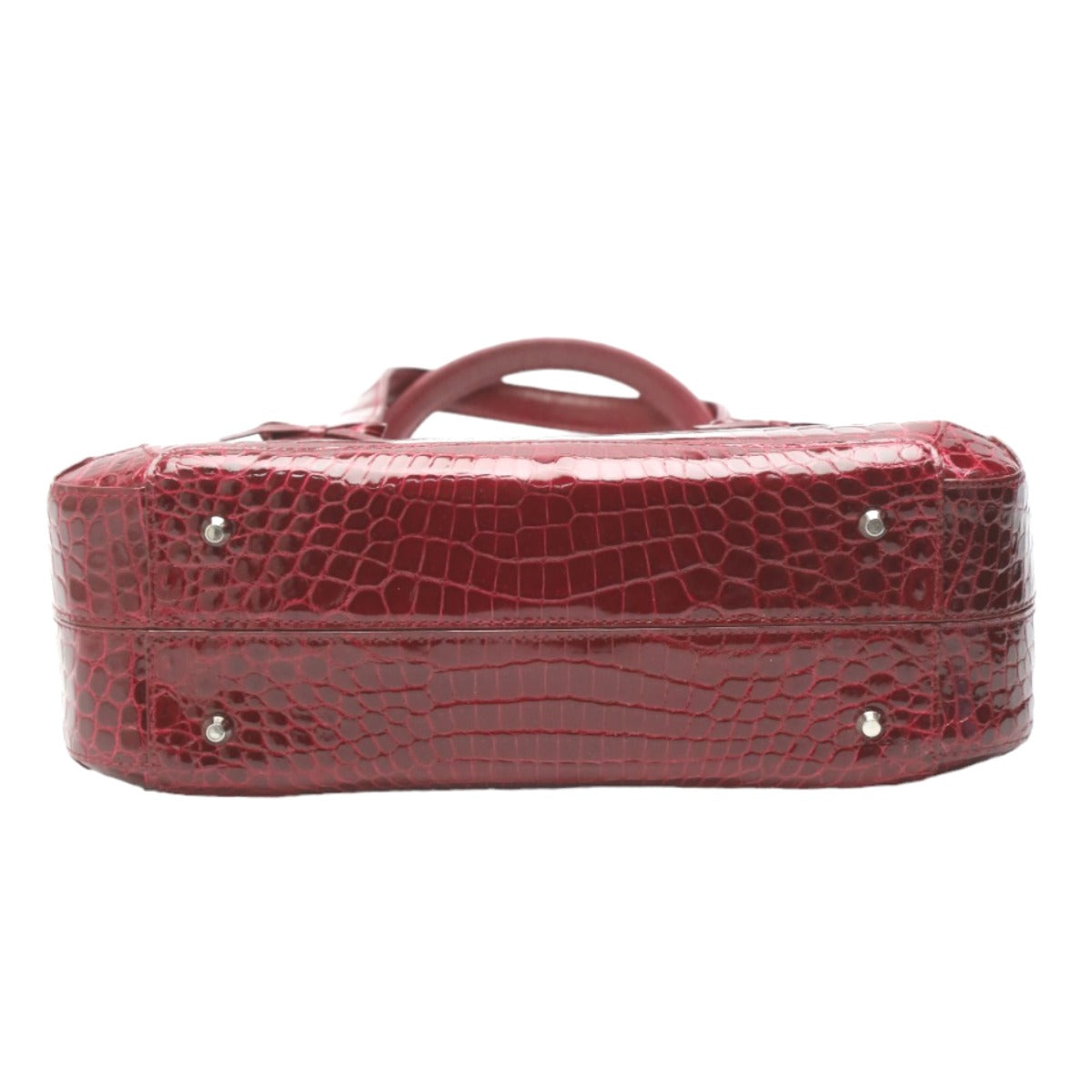 Crocodile handbag
 Handbag with pass case, Shining Crocodile, GRES PARIS, Red [SS]
 【second hand】 