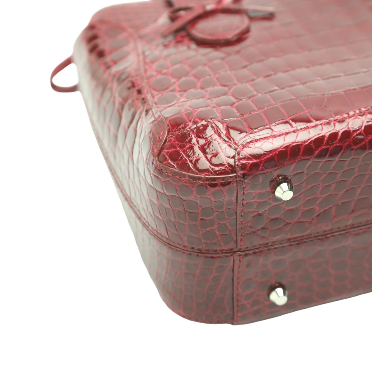 Crocodile handbag
 Handbag with pass case, Shining Crocodile, GRES PARIS, Red [SS]
 【second hand】 