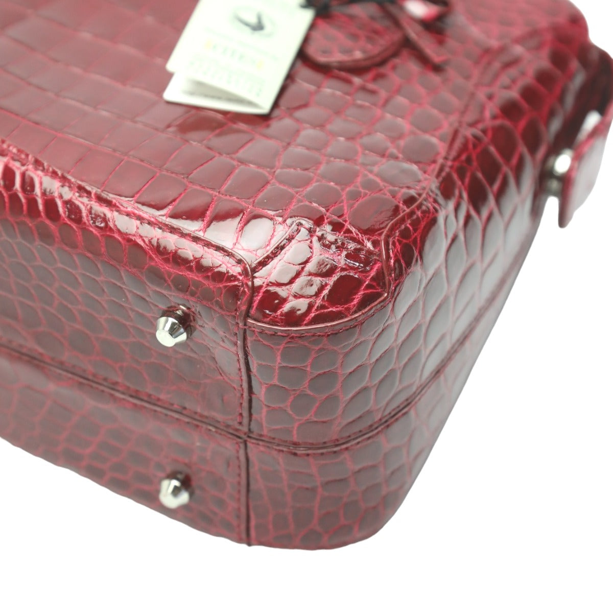 Crocodile handbag
 Handbag with pass case, Shining Crocodile, GRES PARIS, Red [SS]
 【second hand】 