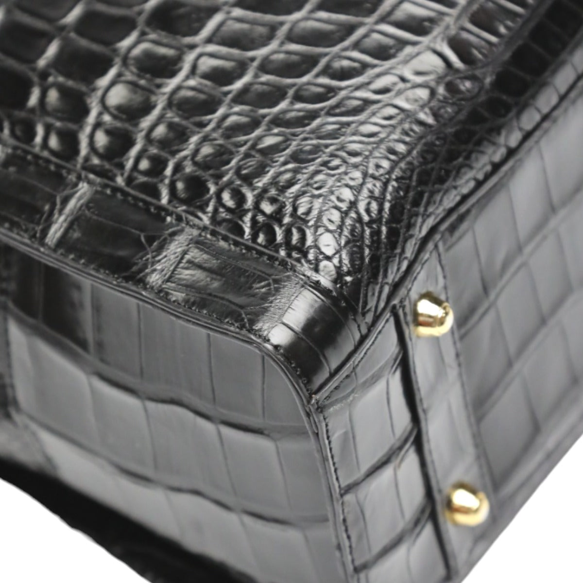 Crocodile handbag
 Mini Boston Bag Crocodile Black [SS]
 【second hand】 