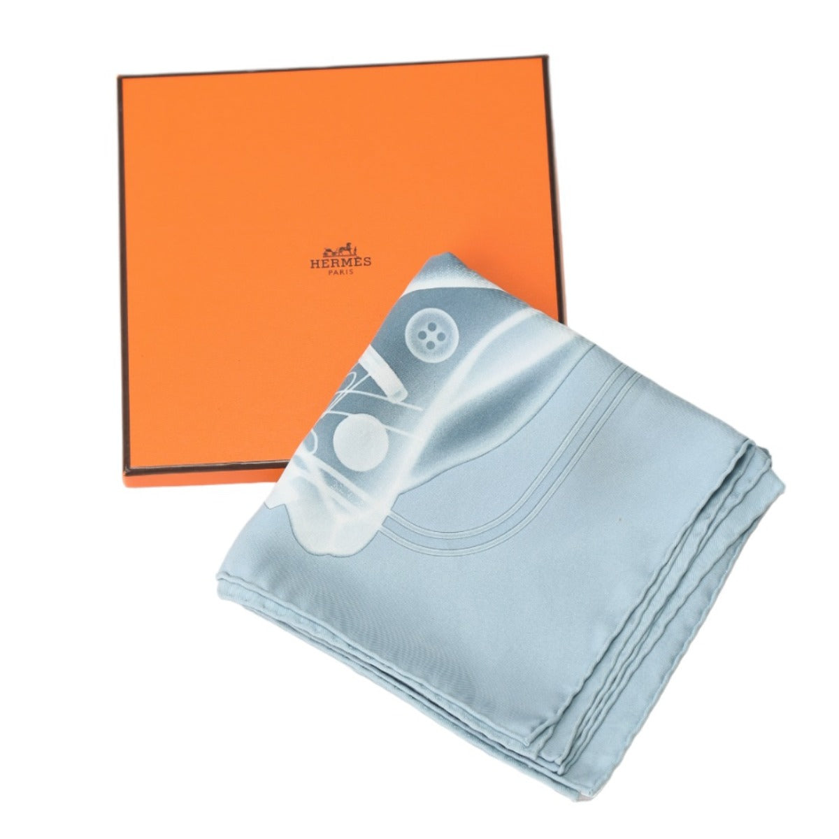 エルメス HERMES スカーフ
 スカーフ プリーズチェックイン シルク 青グレー 【SS】
 【中古】