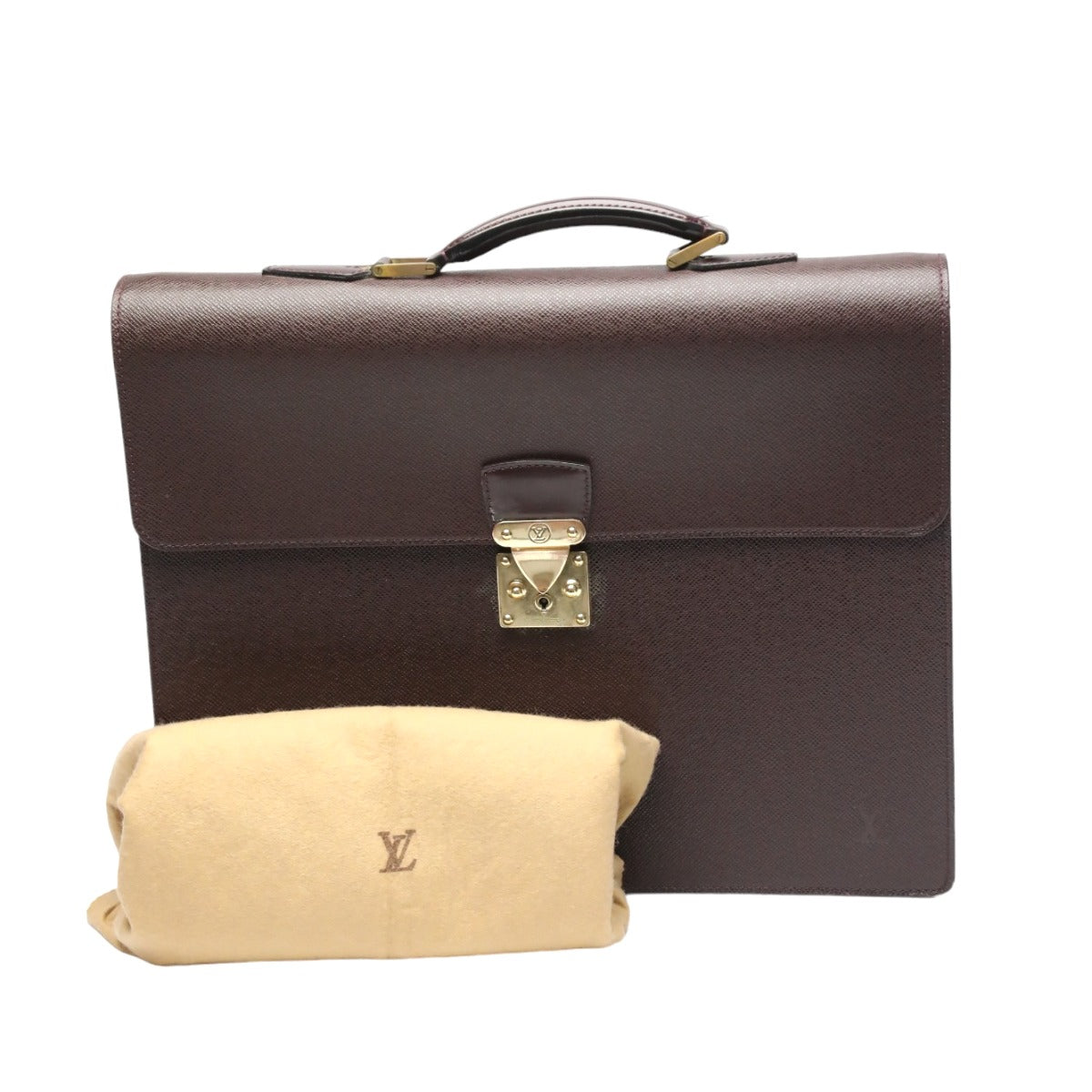 Louis Vuitton LOUIS VUITTON Business Bag
 Bag Taiga Moscova Taiga M30036 Wine Red LV
 [SS]
 【second hand】 