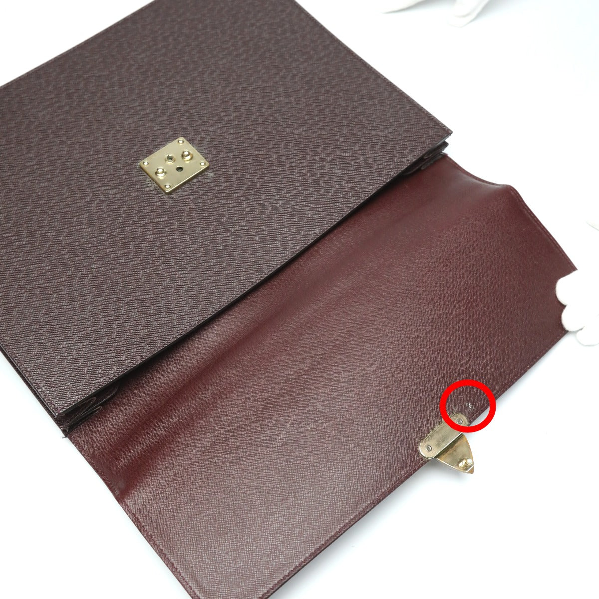 Louis Vuitton LOUIS VUITTON Business Bag
 Bag Taiga Moscova Taiga M30036 Wine Red LV
 [SS]
 【second hand】 