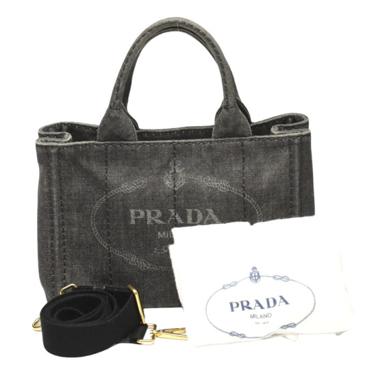 プラダ PRADA トートバッグ
 トートバッグ カナパミニ デニム 1BG439 ブラック 【SS】
 【中古】