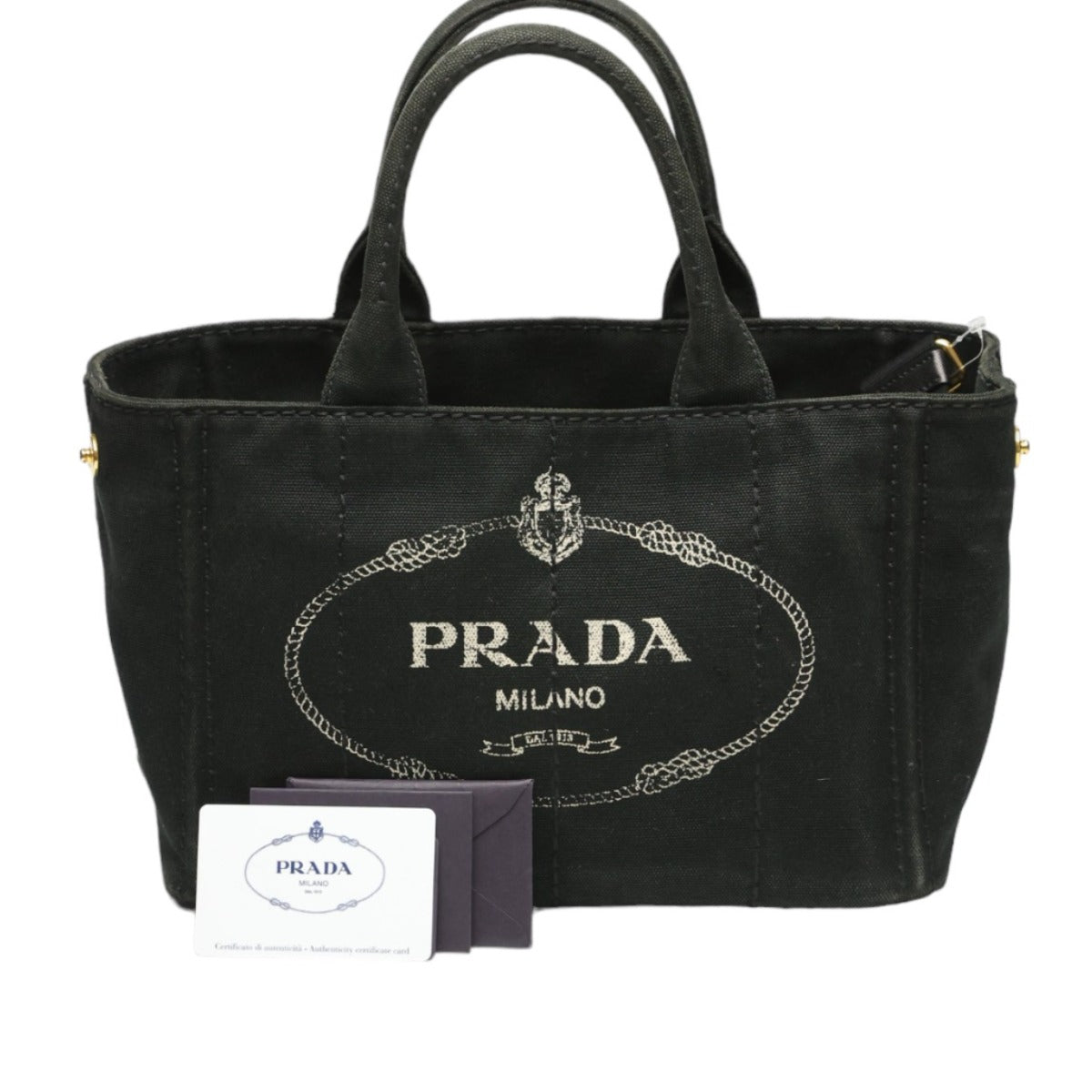 PRADA Tote Bag
 2way bag Canapa Tote Denim 1BG439 Black [SS]
 【second hand】 