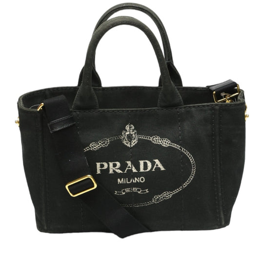 PRADA Tote Bag
 2way bag Canapa Tote Denim 1BG439 Black [SS]
 【second hand】 