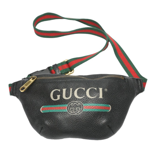 GUCCI waist bag
 Leather waist pouch 527792 Black [Used] 