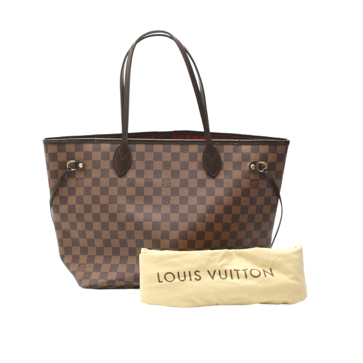 ルイヴィトン LOUIS VUITTON トートバッグ
 ネヴァーフルMM ダミエ ポーチ無し ダミエキャンバス N41358 ブラウン LV
 【SS】
 【中古】