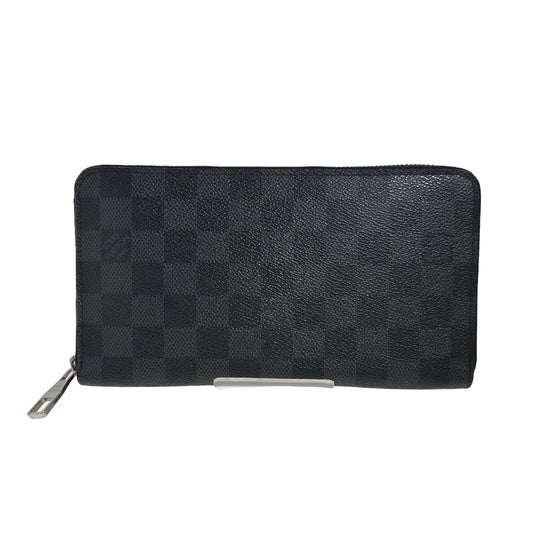 Louis Vuitton LOUIS VUITTON Long Wallet
 Round Zipper Damier Graphite Zippy Organizer Damier Graphite Canvas N63077 Black LV
 [SS]
 【second hand】 