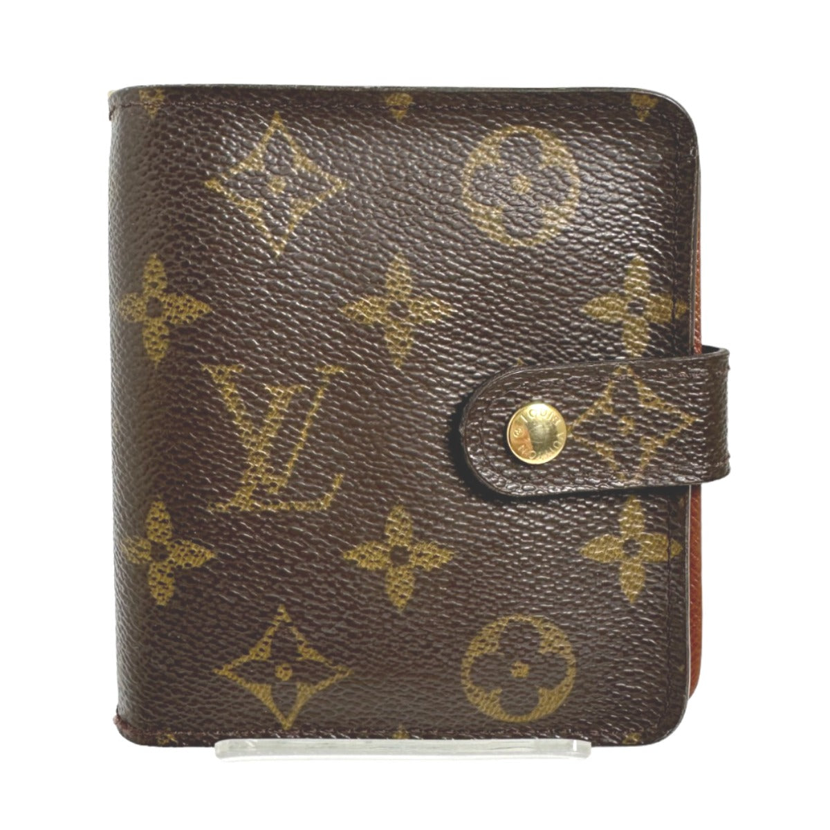 ルイヴィトン LOUIS VUITTON 二つ折り財布
 カード用ポケットファスナー付 モノグラム コンパクトジップ モノグラムキャンバス M61667 ブラウン LV
 【SS】
 【中古】