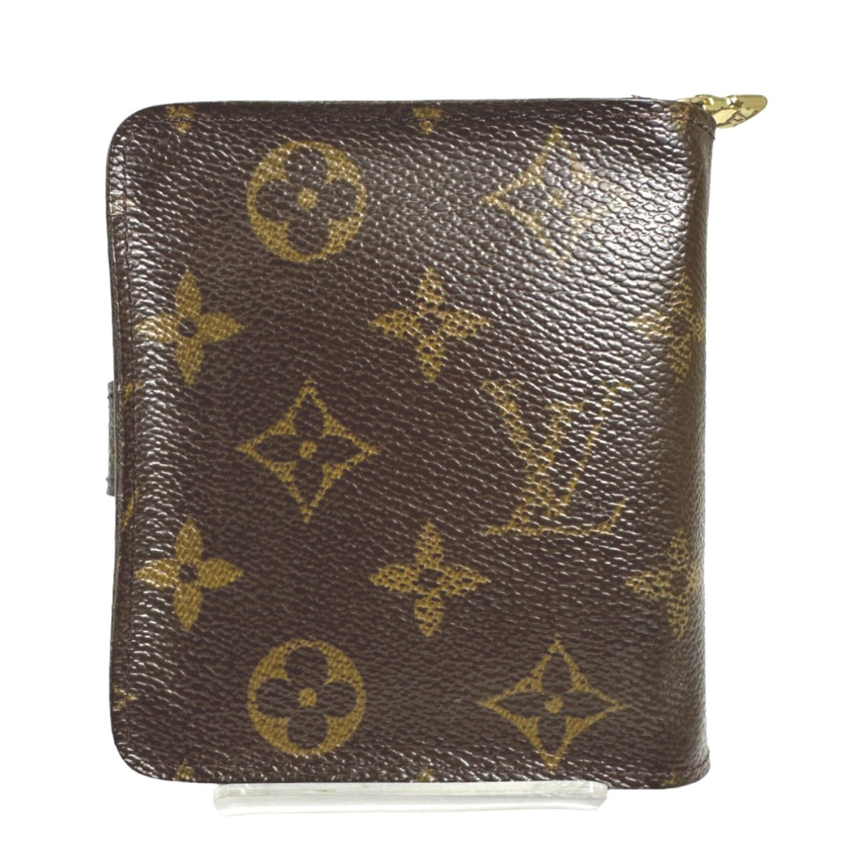 ルイヴィトン LOUIS VUITTON 二つ折り財布
 カード用ポケットファスナー付 モノグラム コンパクトジップ モノグラムキャンバス M61667 ブラウン LV
 【SS】
 【中古】