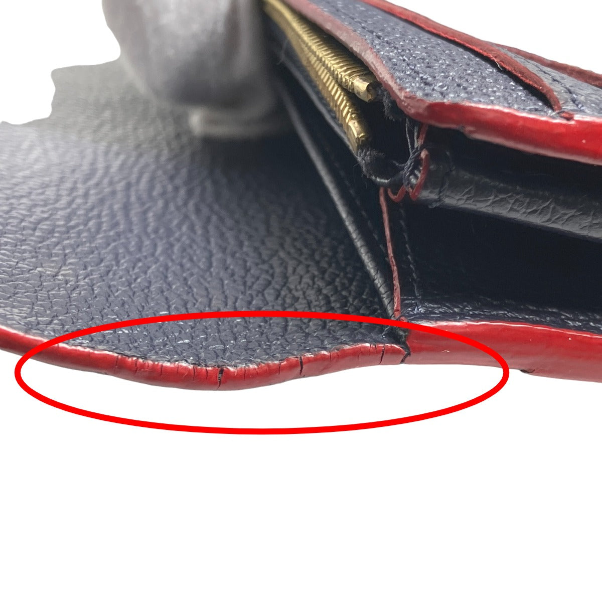 Louis Vuitton LOUIS VUITTON Long Wallet
 Portefeuille Sarah Empreinte Coin Purse with Card Case Monogram Empreinte M62125 Marine Rouge LV
 [SS]
 【second hand】 