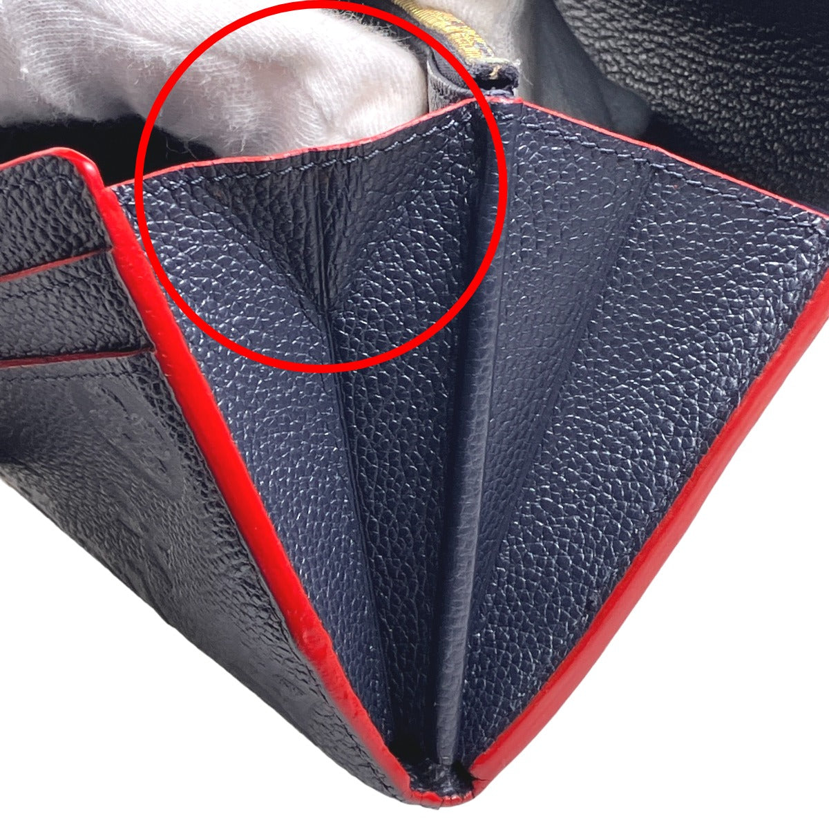 Louis Vuitton LOUIS VUITTON Long Wallet
 Portefeuille Sarah Empreinte Coin Purse with Card Case Monogram Empreinte M62125 Marine Rouge LV
 [SS]
 【second hand】 