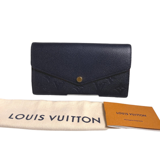 Louis Vuitton LOUIS VUITTON Long Wallet
 Portefeuille Sarah Empreinte Coin Purse with Card Case Monogram Empreinte M62125 Marine Rouge LV
 [SS]
 【second hand】 