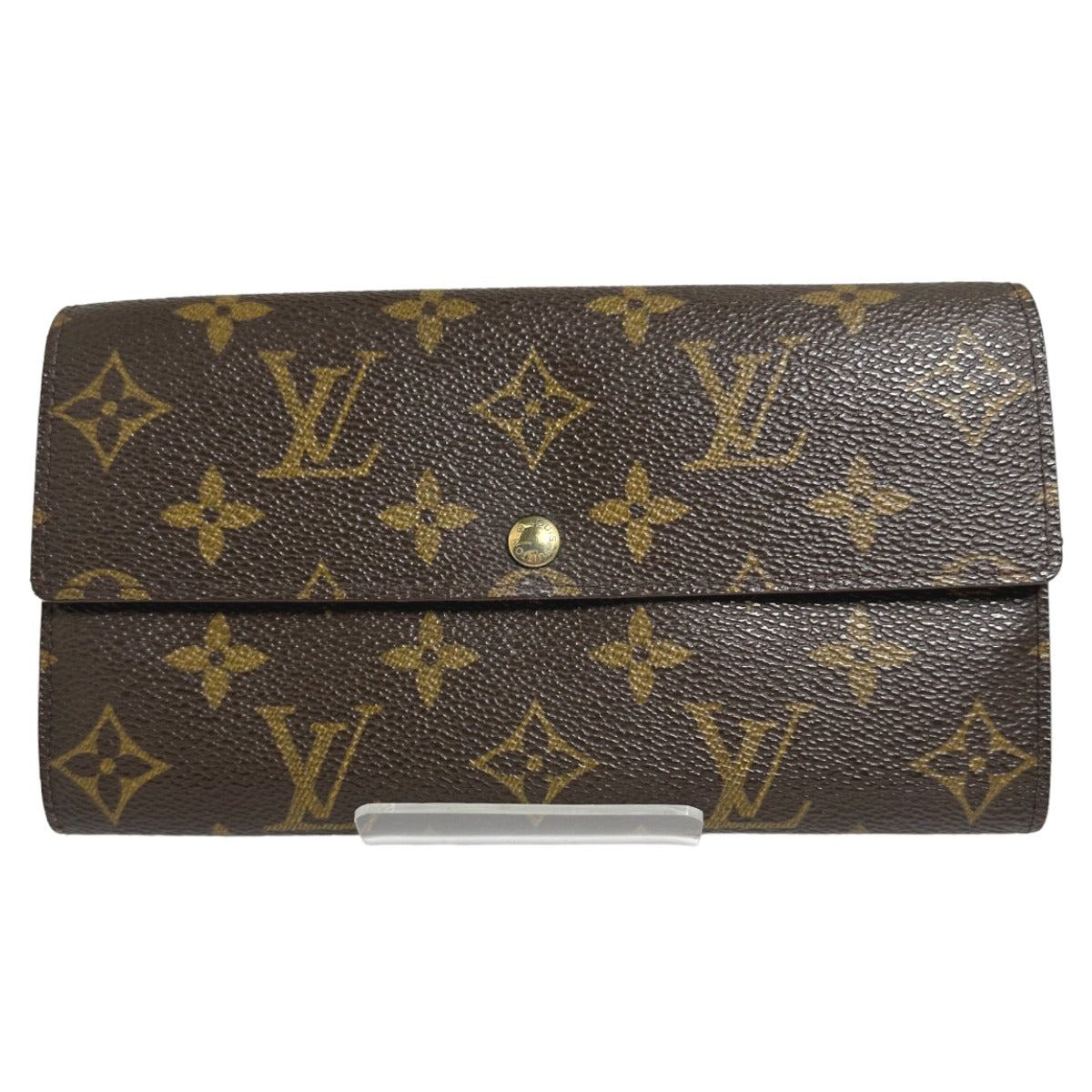 ルイヴィトン LOUIS VUITTON 長財布
 ファスナー付き モノグラム ポシェット・ポルトモネクレディ モノグラムキャンバス M61725 ブラウン LV
 【SS】
 【中古】