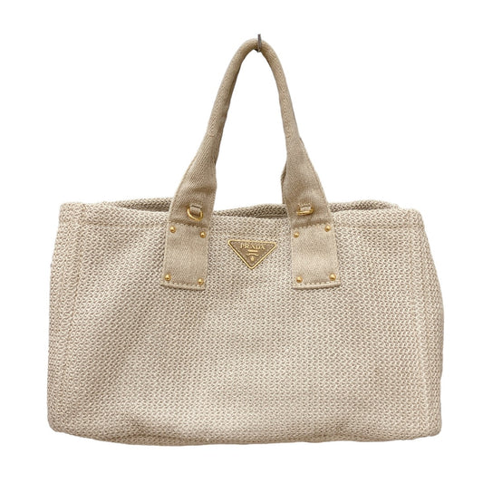 プラダ PRADA トートバッグ
 2WAYバッグ キャンバス カナパトート キャンバス ベージュ 【SS】
 【中古】