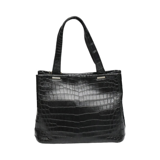 クロコダイル CROCODILE ハンドバッグ
 ハンドバッグ マット JRA クロコダイル ブラック 【SS】
 【中古】