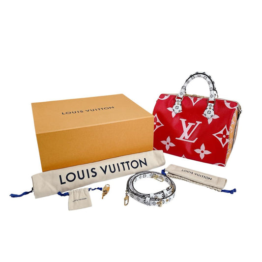 ルイヴィトン LOUIS VUITTON ショルダーバッグ
 ショルダーバッグ モノグラム・ジャイアント スピーディー・バンドリエール30 M44573 ルージュxピンク LV
 【中古】