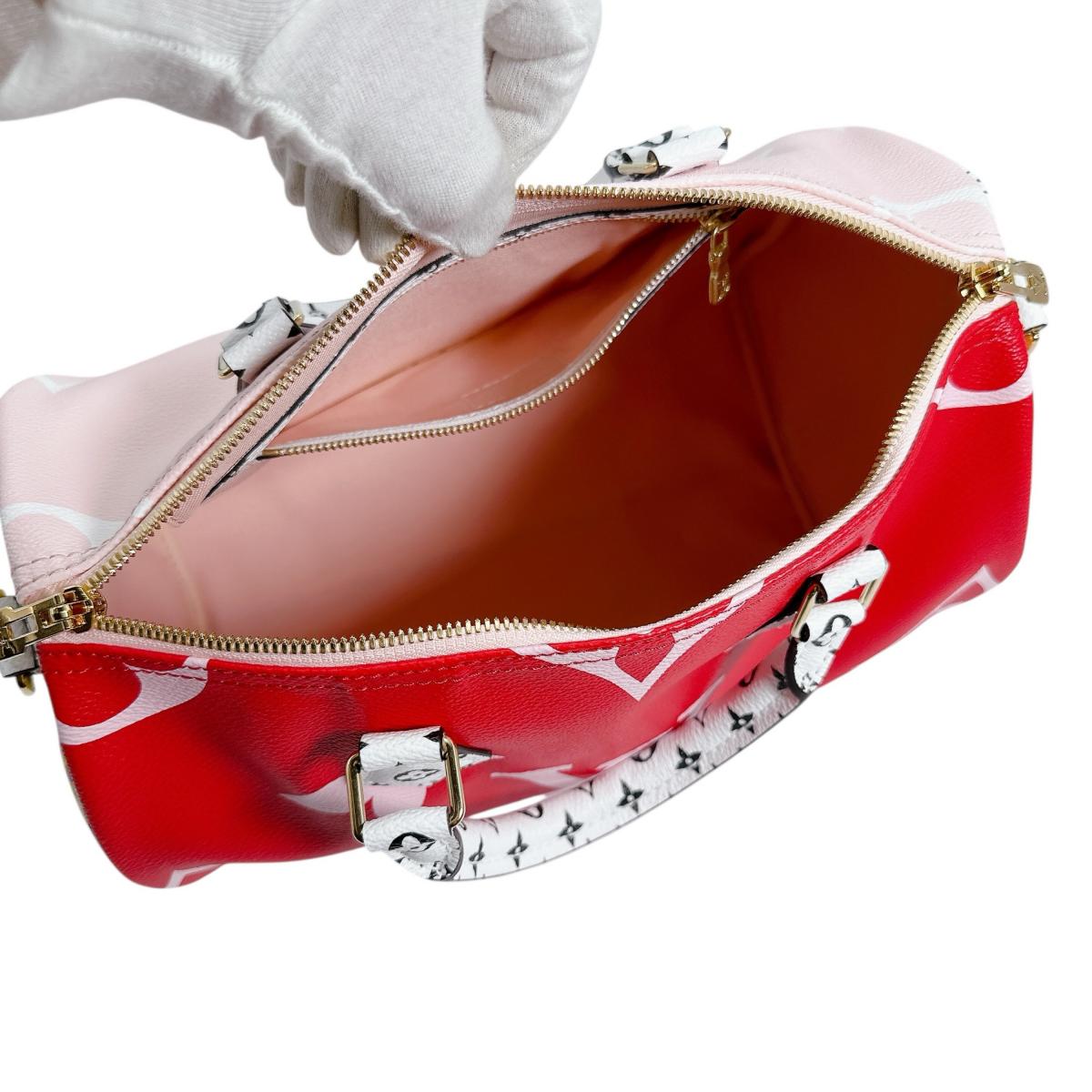 ルイヴィトン LOUIS VUITTON ショルダーバッグ
 ショルダーバッグ モノグラム・ジャイアント スピーディー・バンドリエール30 M44573 ルージュxピンク LV
 【中古】