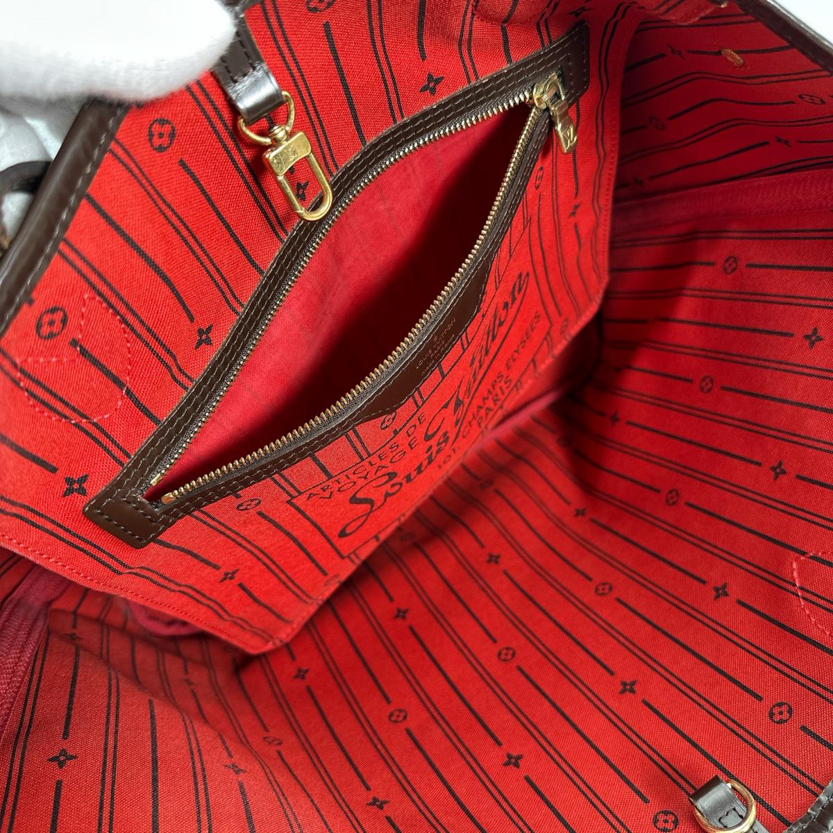 ルイヴィトン LOUIS VUITTON トートバッグ
 軽量 ダミエ ネヴァーフルMM ダミエキャンバス N51105 ブラウン LV
 【SS】
 【中古】