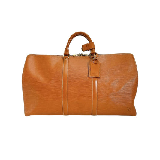 ルイヴィトン LOUIS VUITTON ボストンバッグ
 旅行かばん エピ キーポル50 エピレザー M42968 ジパングゴールド LV
 【SS】
 【中古】