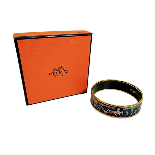 エルメス HERMES バングル
 ブレスレット エマイユGM  その他 ブルー×ゴールド 【SS】
 【中古】