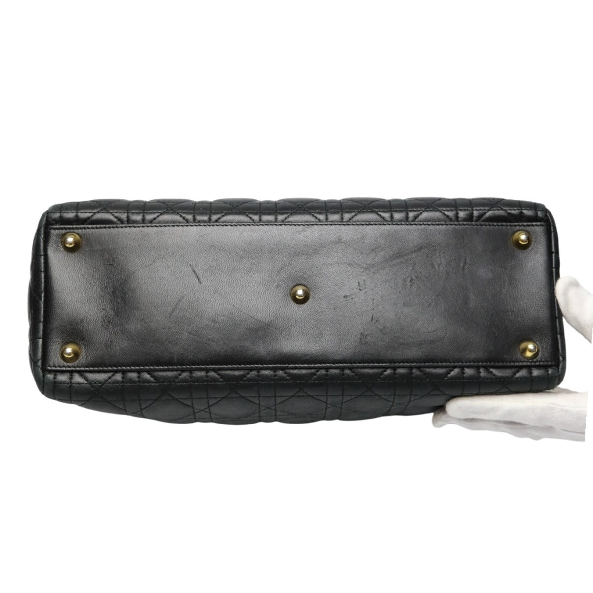 クリスチャンディオール Christian Dior ハンドバッグ
 2WAYショルダーバッグ レディディオール カナージュ 牛革 ブラック 【SS】
 【中古】