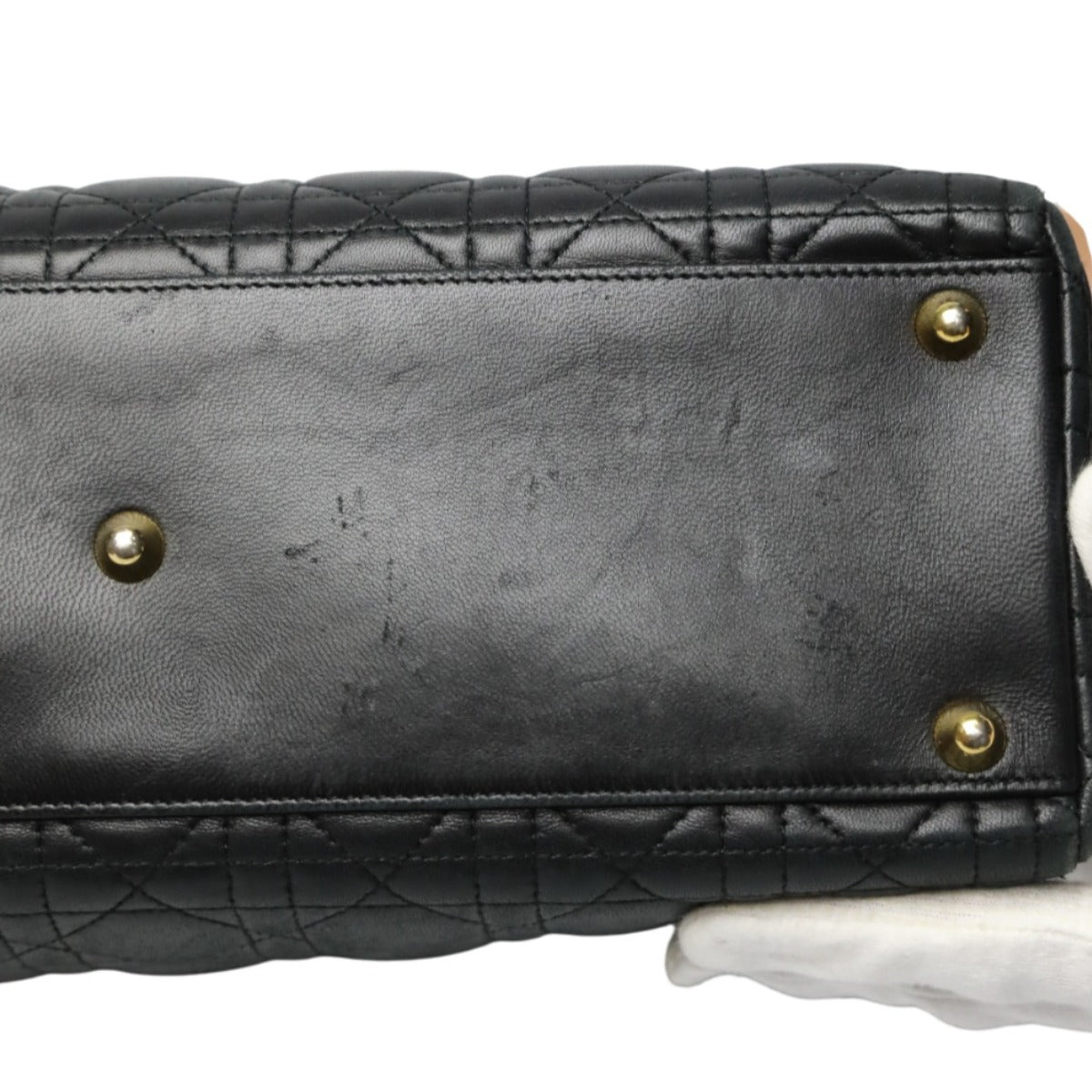 クリスチャンディオール Christian Dior ハンドバッグ
 2WAYショルダーバッグ レディディオール カナージュ 牛革 ブラック 【SS】
 【中古】