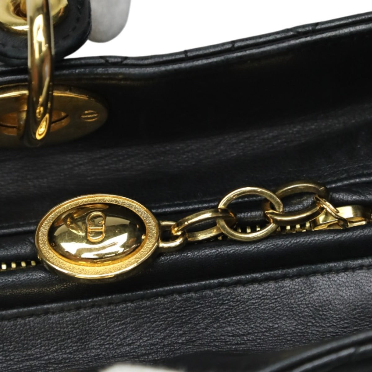 クリスチャンディオール Christian Dior ハンドバッグ
 2WAYショルダーバッグ レディディオール カナージュ 牛革 ブラック 【SS】
 【中古】