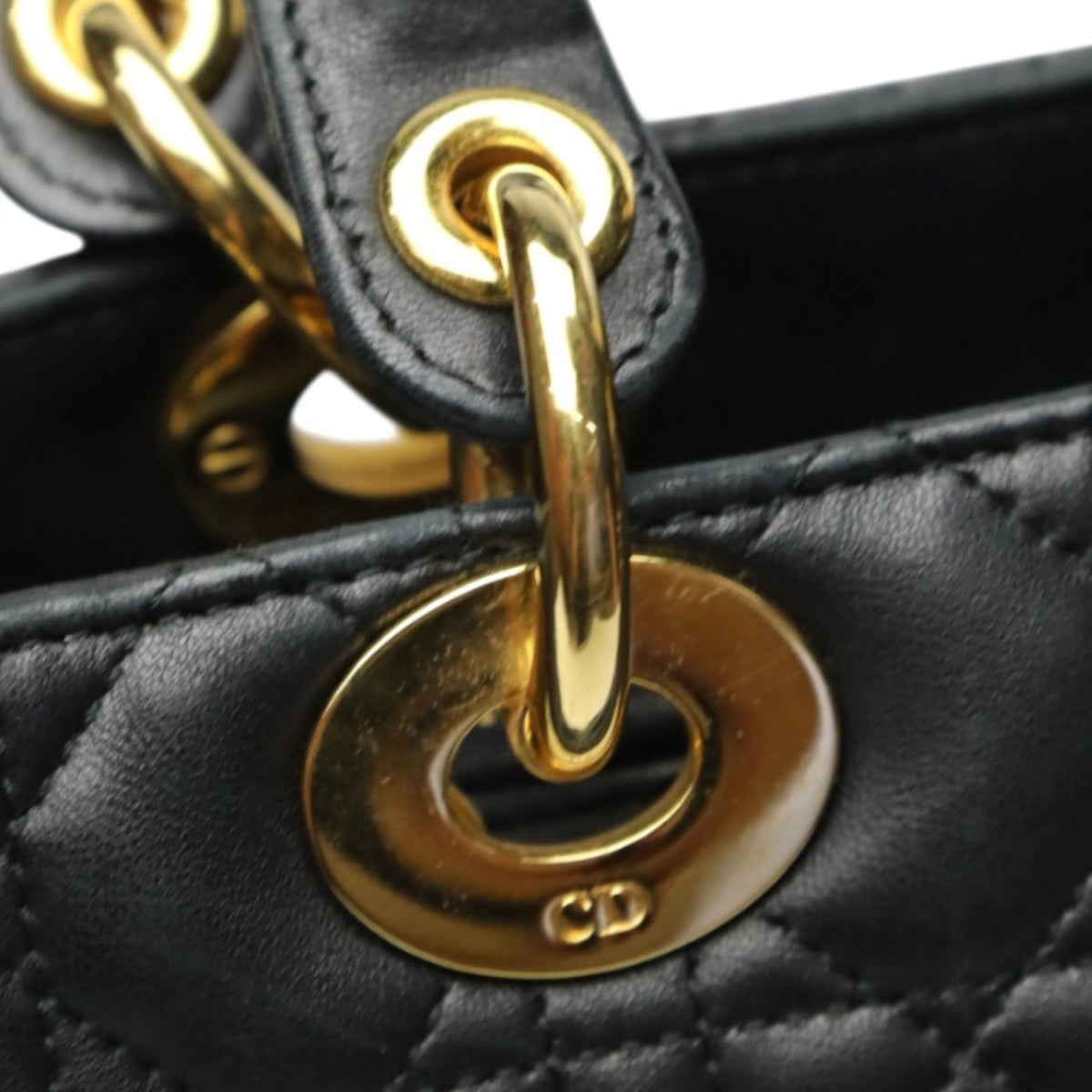 クリスチャンディオール Christian Dior ハンドバッグ
 2WAYショルダーバッグ レディディオール カナージュ 牛革 ブラック 【SS】
 【中古】