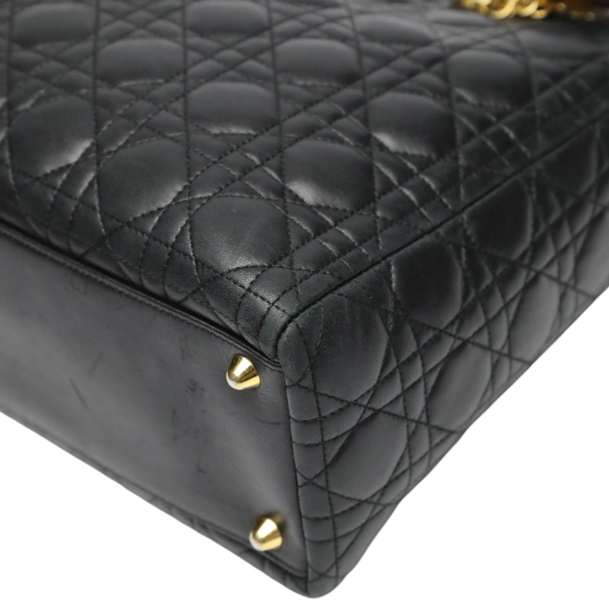 クリスチャンディオール Christian Dior ハンドバッグ
 2WAYショルダーバッグ レディディオール カナージュ 牛革 ブラック 【SS】
 【中古】