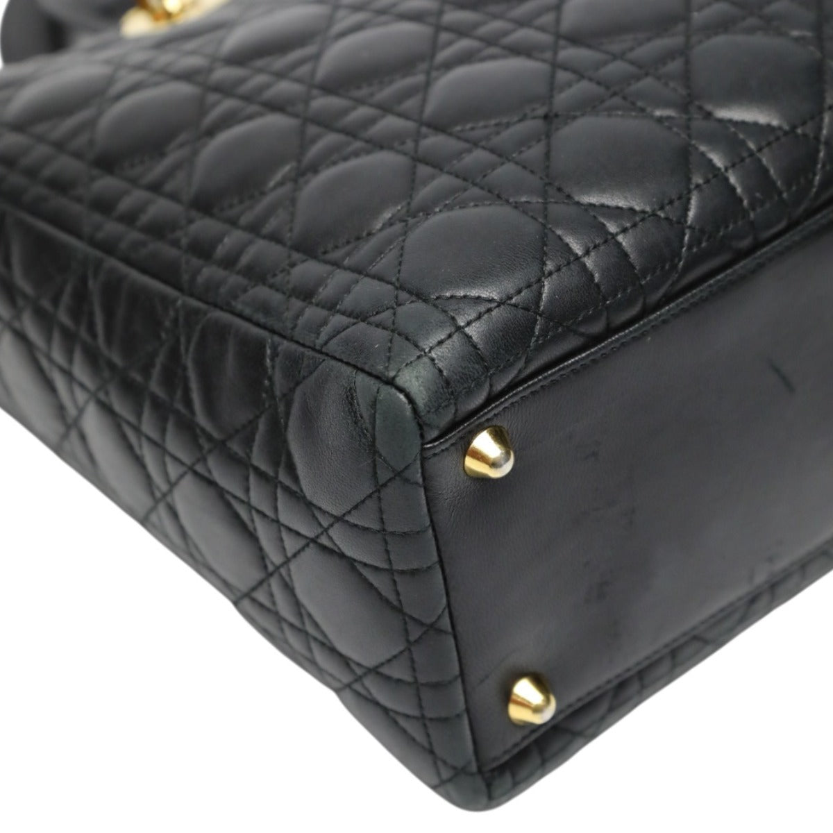 クリスチャンディオール Christian Dior ハンドバッグ
 2WAYショルダーバッグ レディディオール カナージュ 牛革 ブラック 【SS】
 【中古】