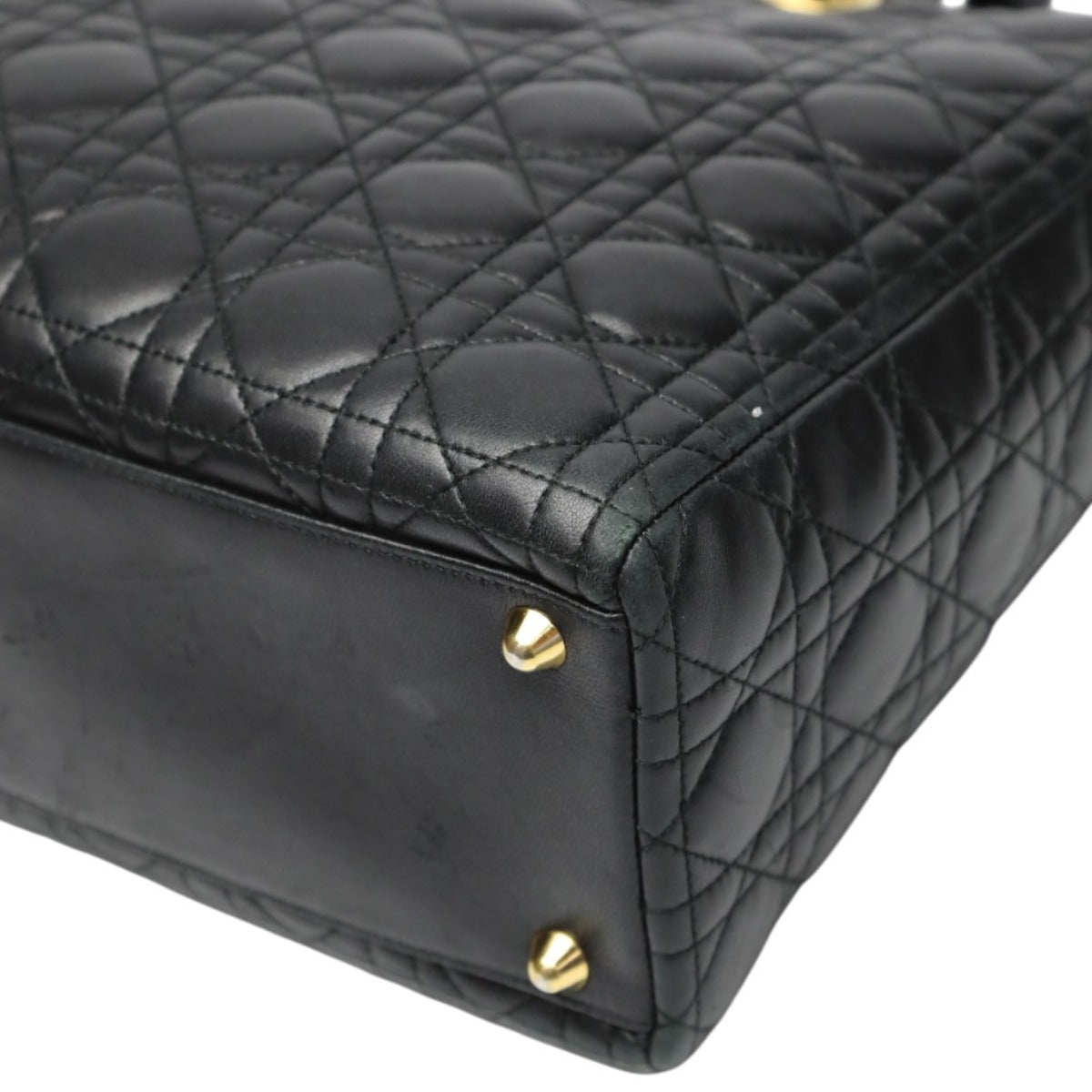 クリスチャンディオール Christian Dior ハンドバッグ
 2WAYショルダーバッグ レディディオール カナージュ 牛革 ブラック 【SS】
 【中古】