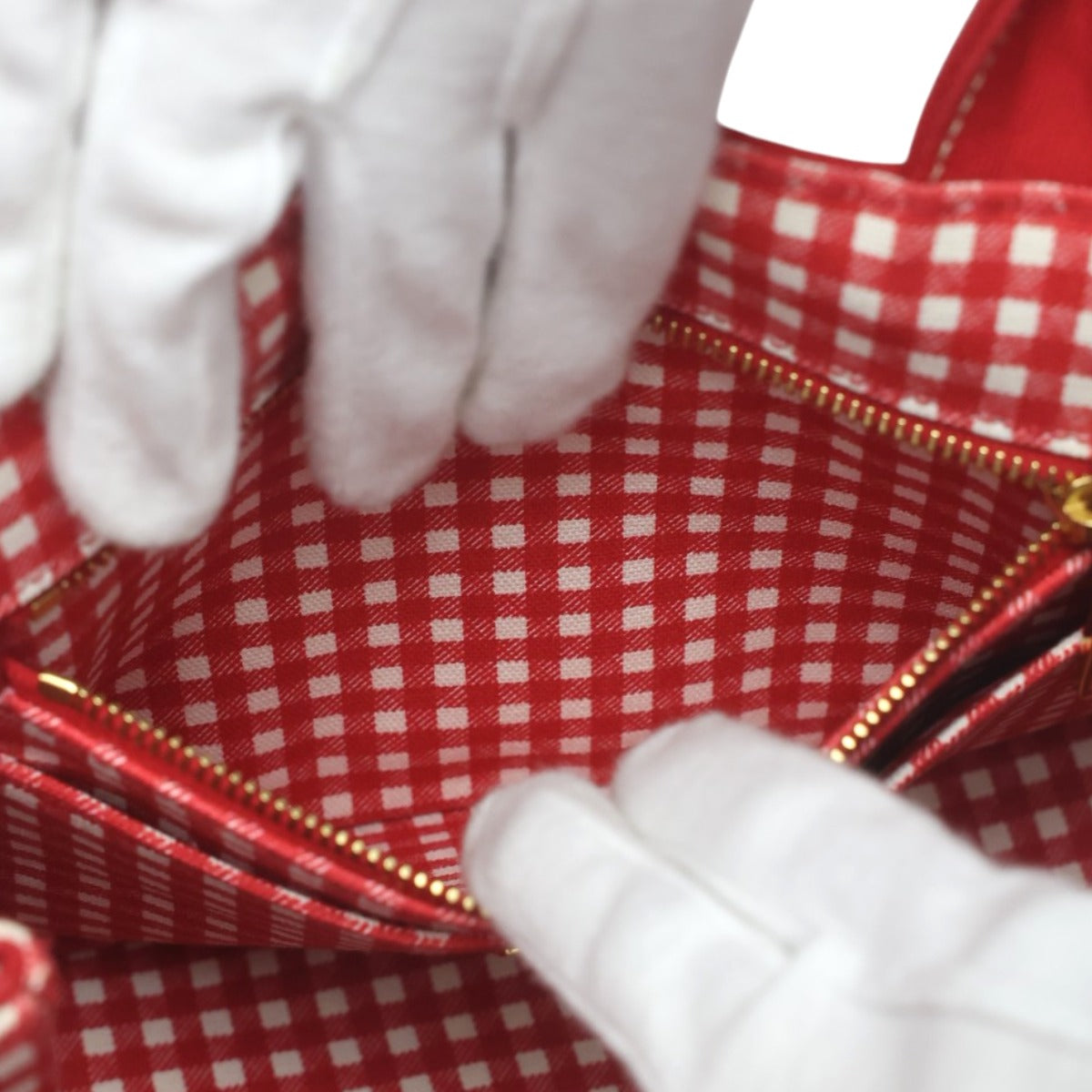 プラダ PRADA トートバッグ
 トートバッグ キャンバス カナパトート ミニ デニム 1BG439 レッド 【SS】
 【中古】