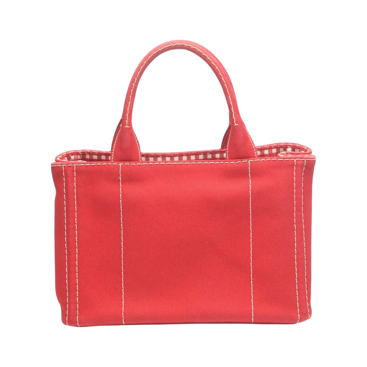 プラダ PRADA トートバッグ
 トートバッグ キャンバス カナパトート ミニ デニム 1BG439 レッド 【SS】
 【中古】