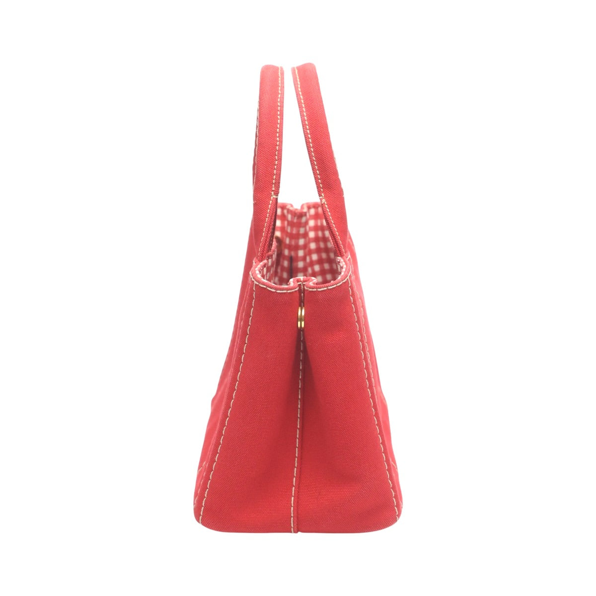 プラダ PRADA トートバッグ
 トートバッグ キャンバス カナパトート ミニ デニム 1BG439 レッド 【SS】
 【中古】