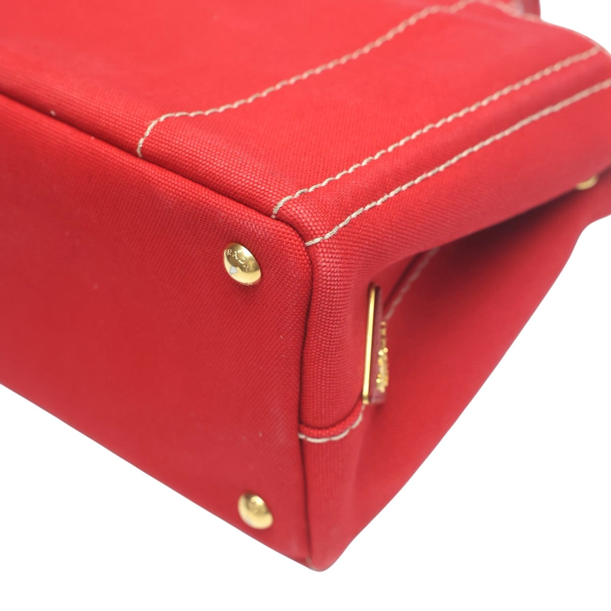 プラダ PRADA トートバッグ
 トートバッグ キャンバス カナパトート ミニ デニム 1BG439 レッド 【SS】
 【中古】