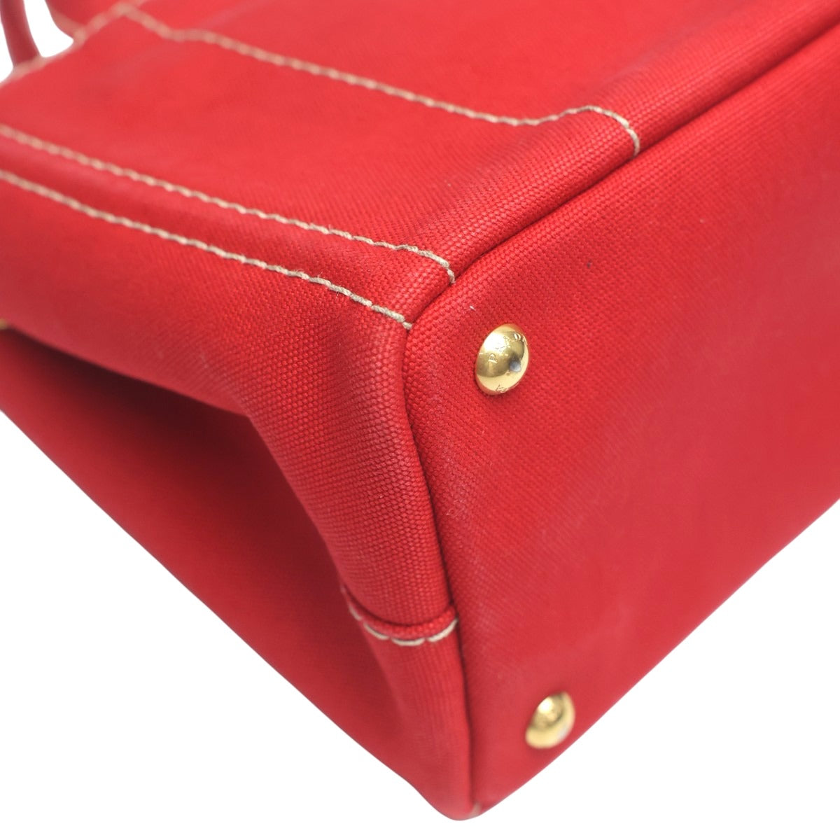 プラダ PRADA トートバッグ
 トートバッグ キャンバス カナパトート ミニ デニム 1BG439 レッド 【SS】
 【中古】