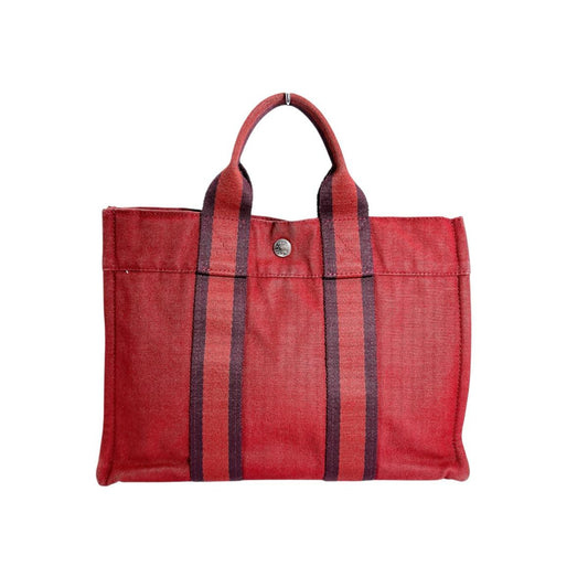 エルメス HERMES ハンドバッグ
 ハンドバッグ フールトゥトートPM キャンバス レッド 【SS】
 【中古】