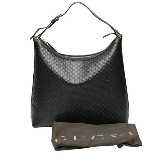 グッチ GUCCI ショルダーバッグ
 ワンショルダーバッグ グッチシマ マイクロ レザー 449732 ブラック 【SS】
 【中古】