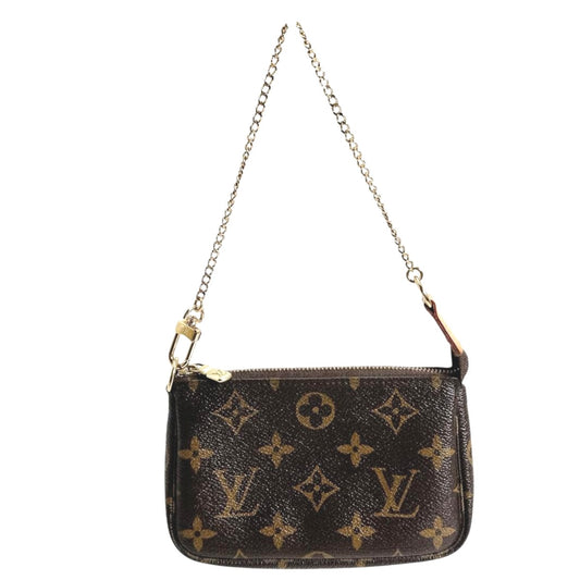 ルイヴィトン LOUIS VUITTON ポーチ
 ミニアクセサリーポーチ モノグラム ミニ・ポシェット・アクセソワール モノグラムキャンバス M58009 ブラウン LV
 【SS】
 【中古】