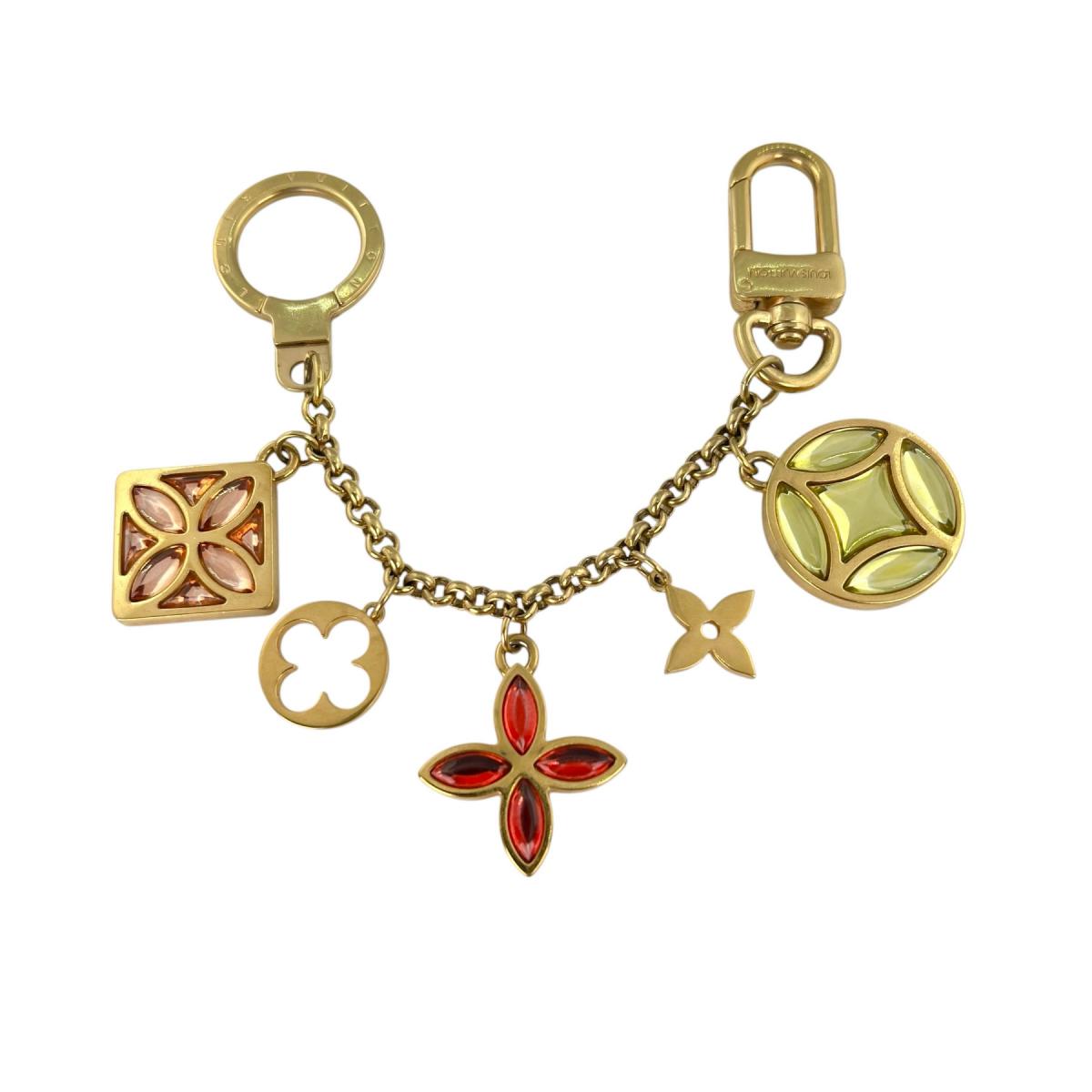 ルイヴィトン LOUIS VUITTON キーホルダー
 キーホルダー アイスフラワー ポルト クレ シェンヌ GP M66783 ゴールド LV
 【SS】
 【中古】